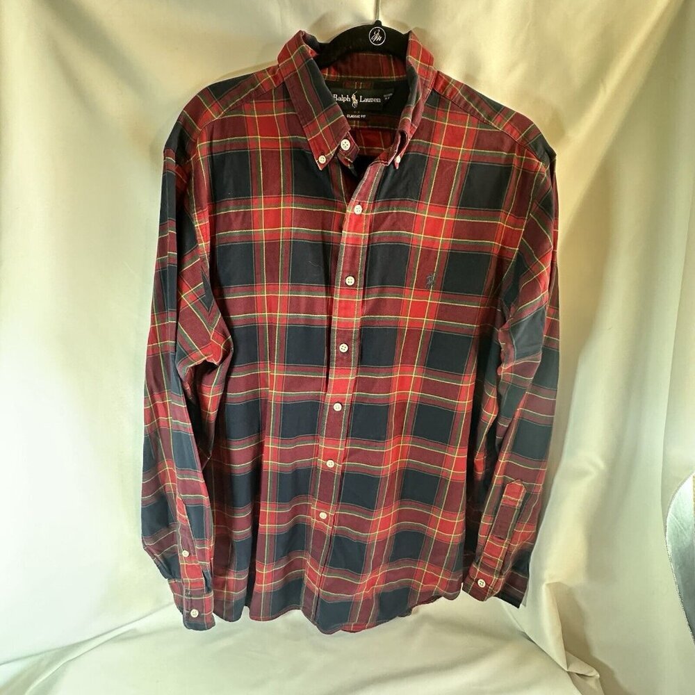 Ralph Lauren Classic Fit XL Button Down Long Sleeve Shirt Multicolor Plaid